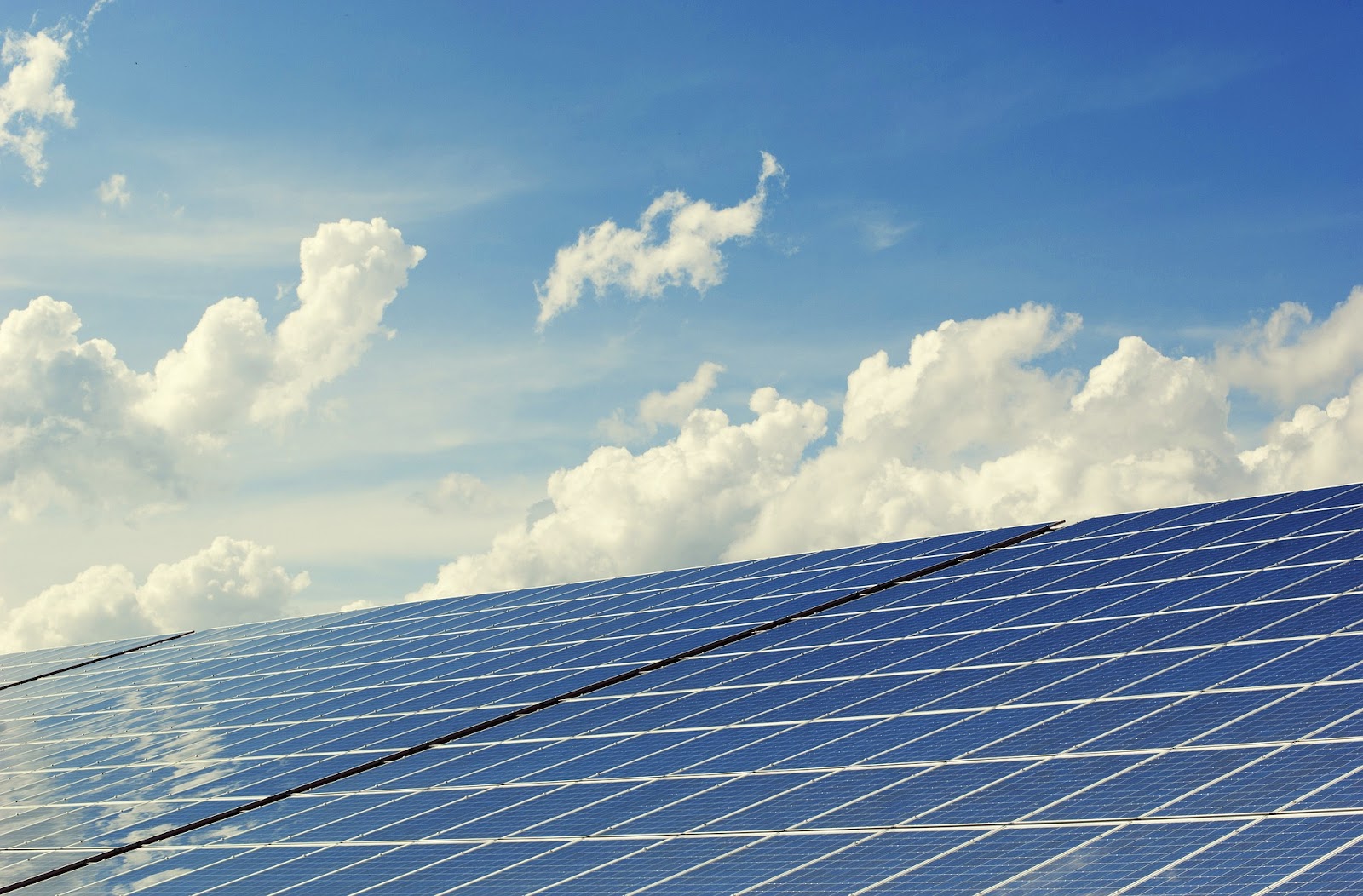 Solar panels on a bright day